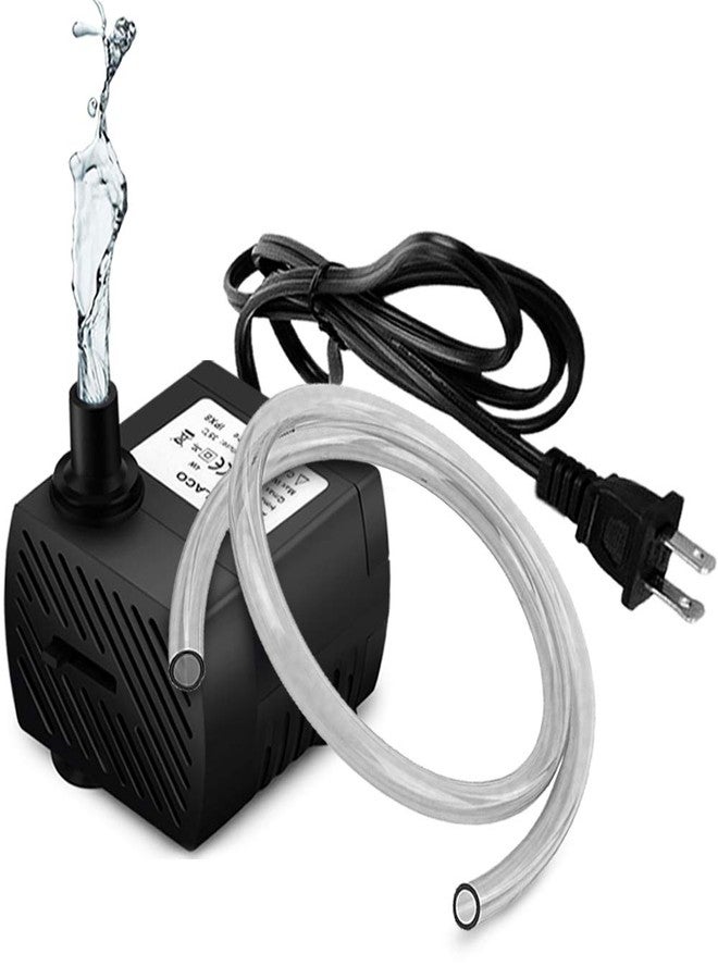 PULACO 95GPH 5W Mini Submersible Water Pump with 3.3 ft Tubing for Aquarium Fish Tank, Pond, Fountain, Hydroponics - Image 1